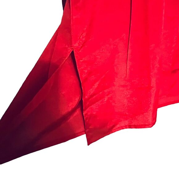 Chico's Shirt Rich Red Crinkle Long Sleeve Collared Button Up Tunic Top Medium - Picture 4 of 15